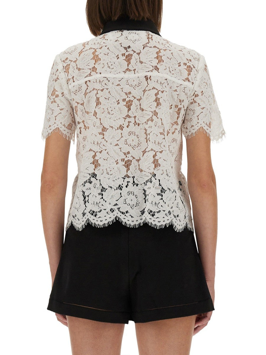 LACE TOP WITH COLLAR