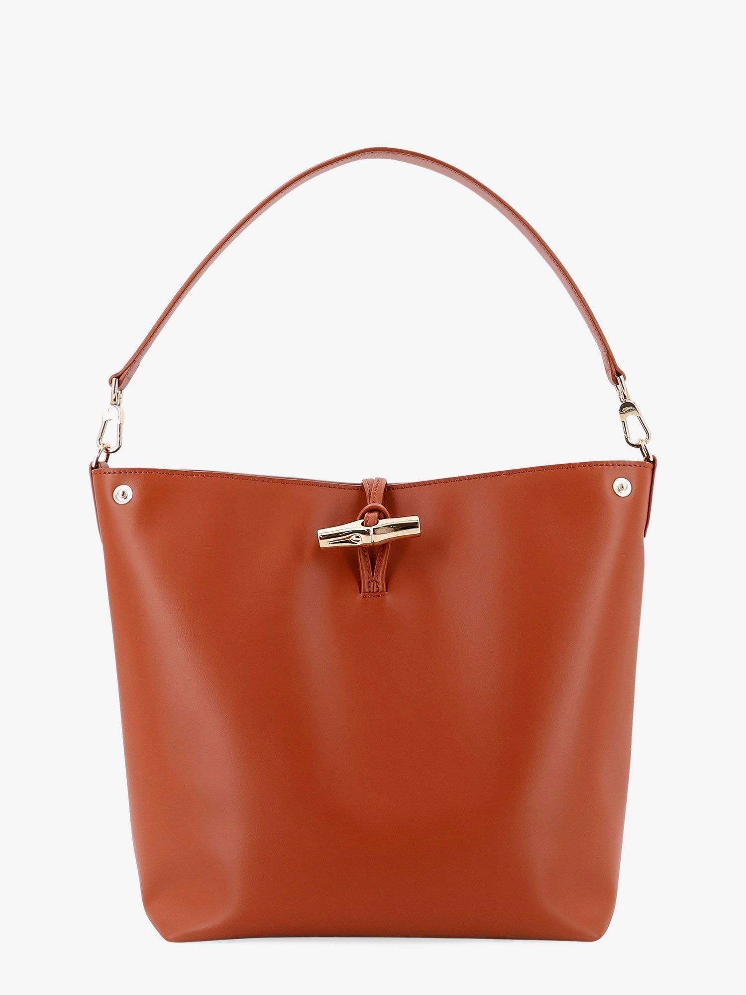 Le roseau m leather bucket bag with bamboo hook