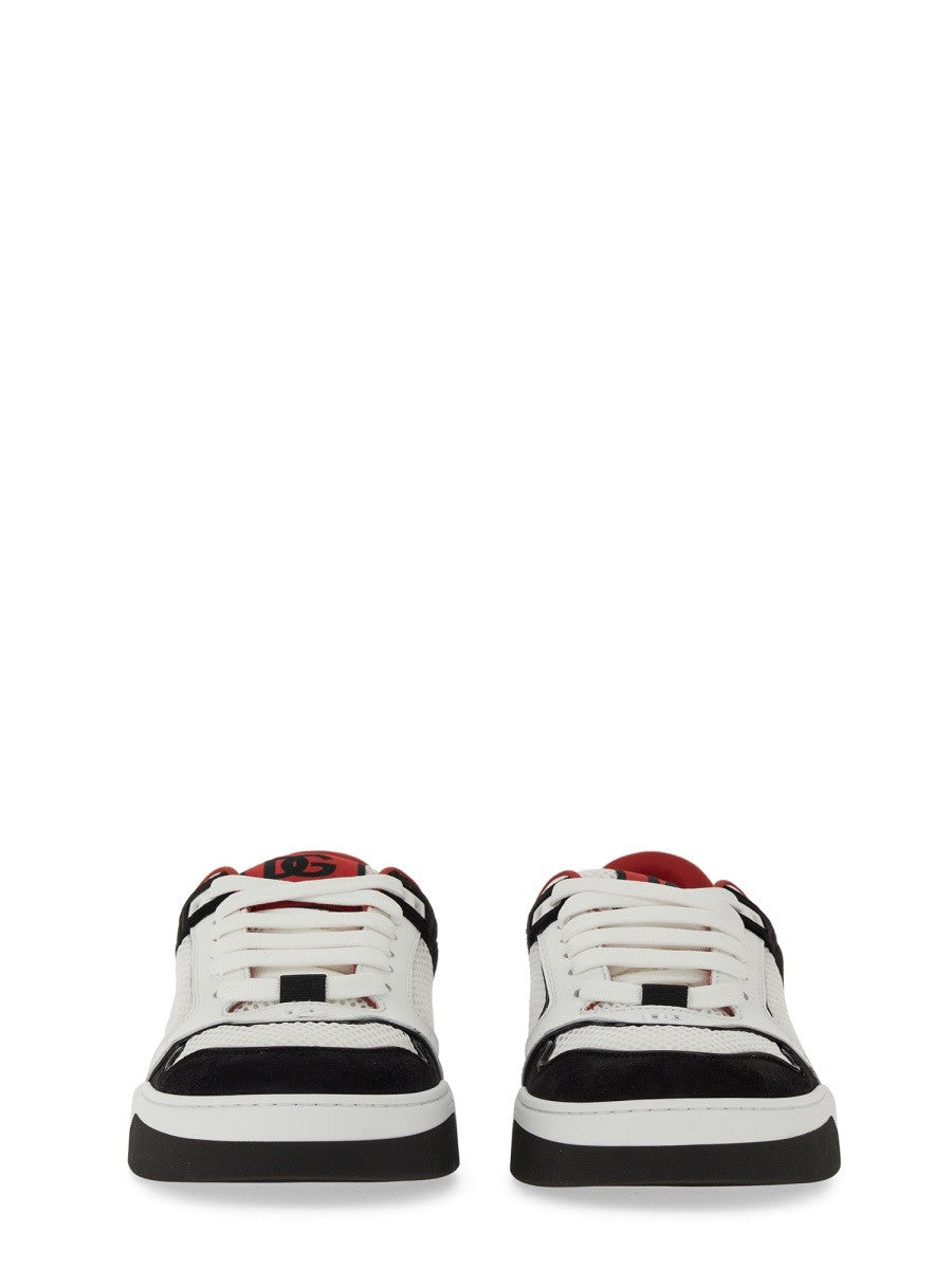 LEATHER AND MESH SNEAKER