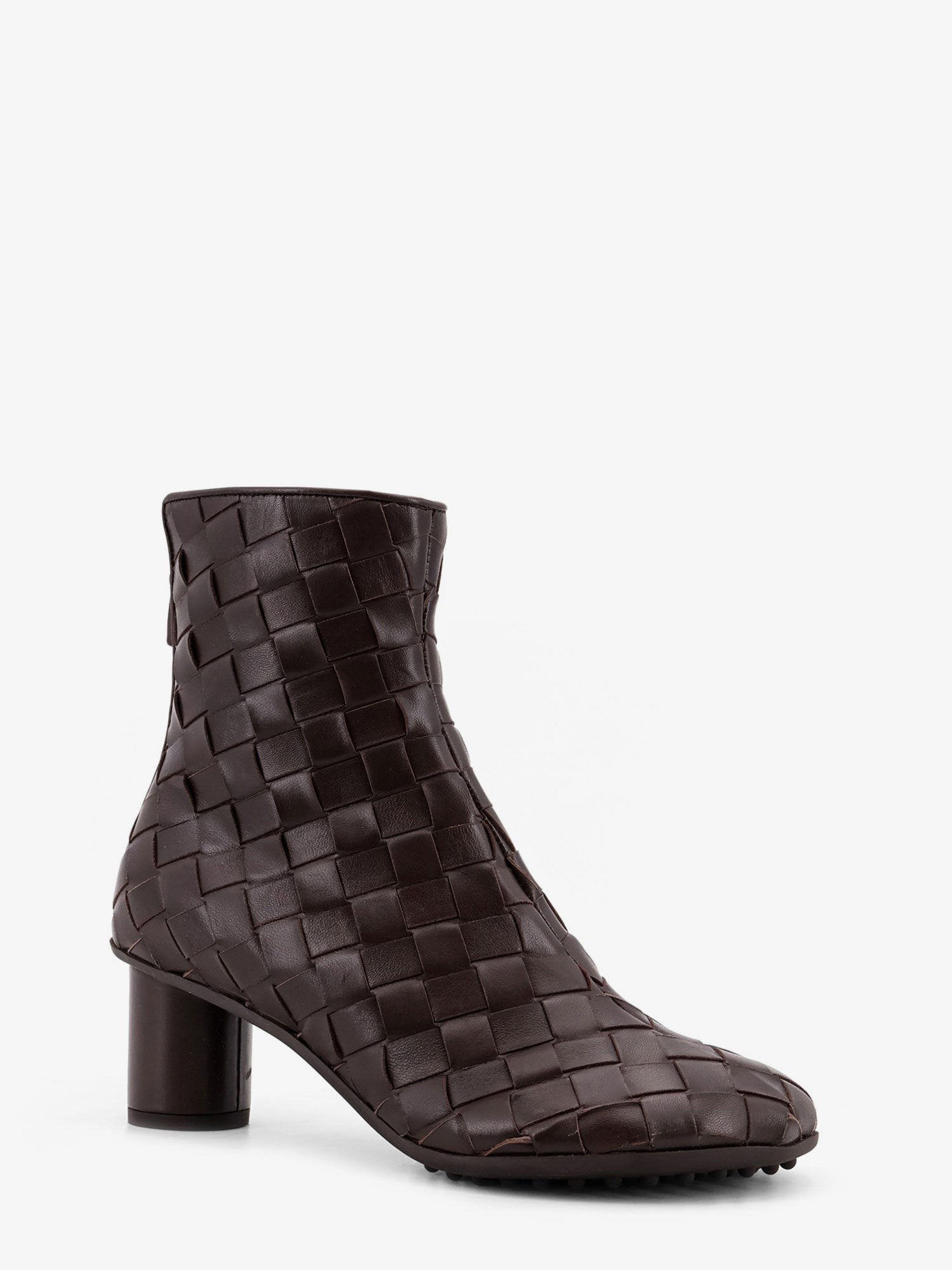 Leather ankle boots with Intrecciato motif