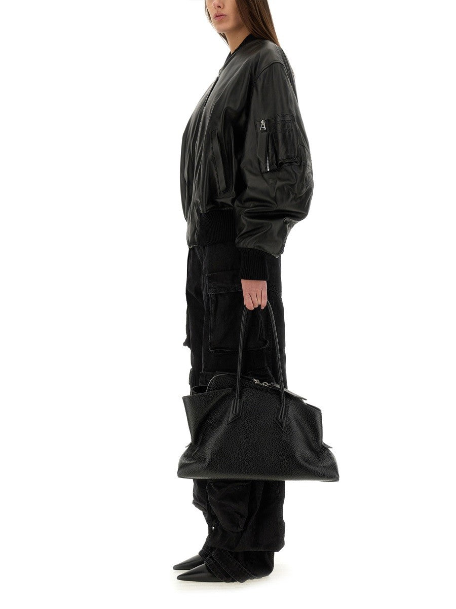 LEATHER BOMBER JACKET