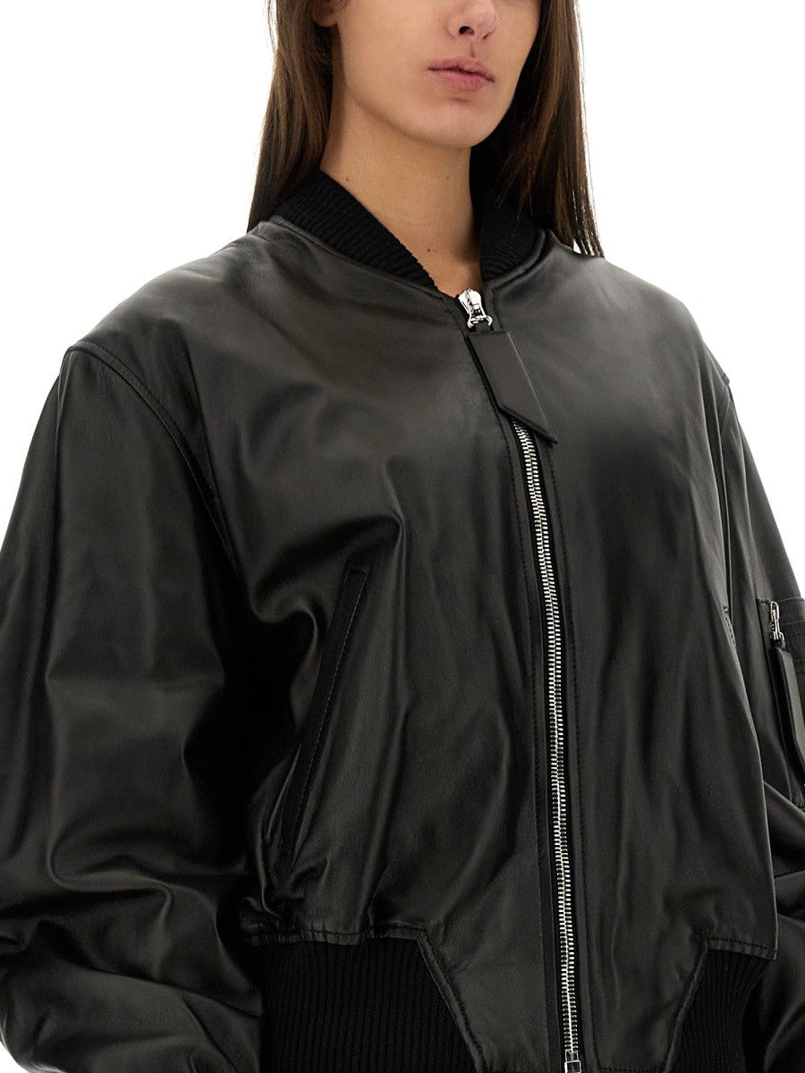 LEATHER BOMBER JACKET