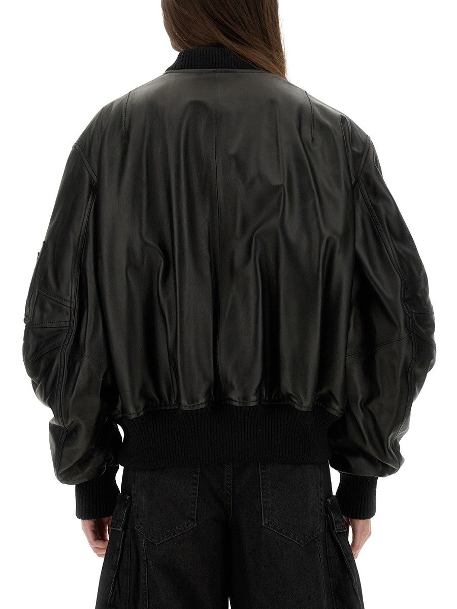 LEATHER BOMBER JACKET
