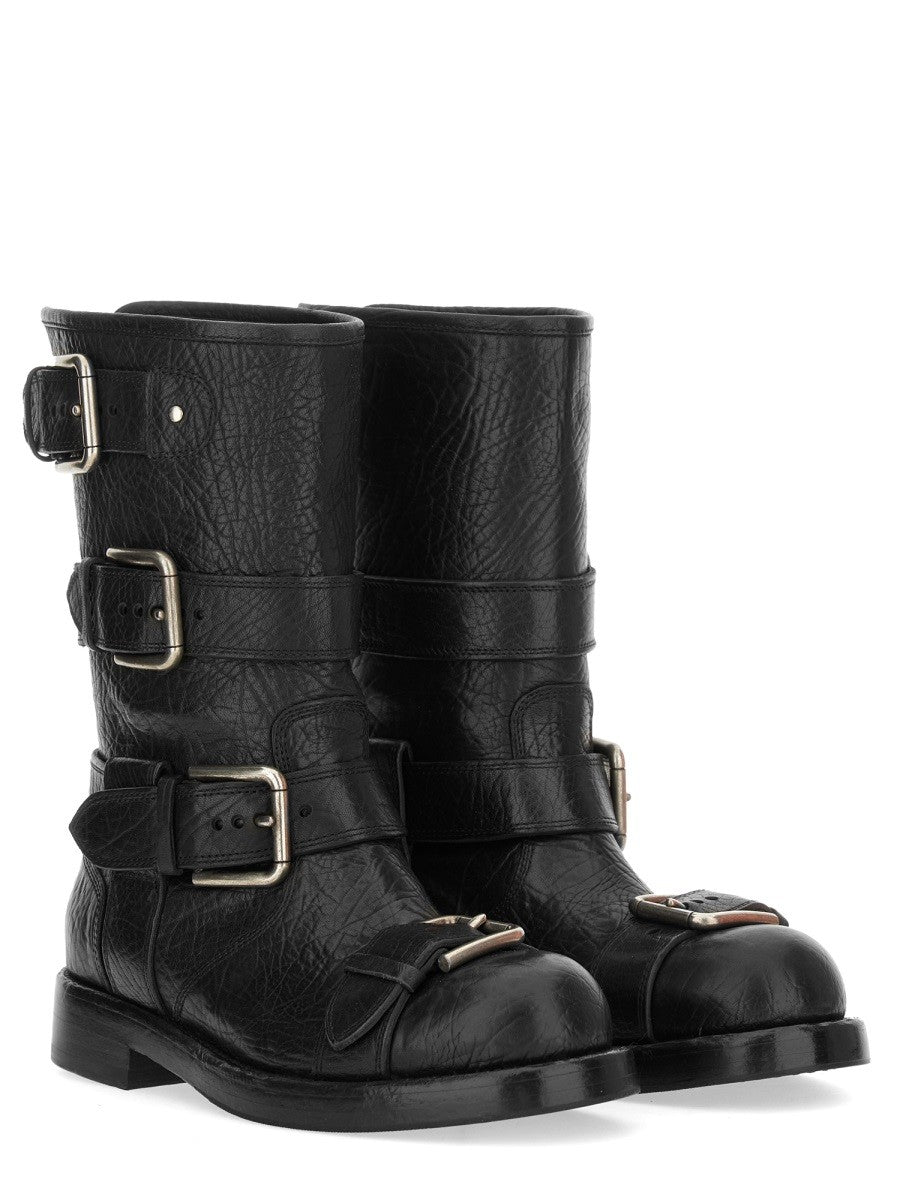 LEATHER BOOT WITH BUCKLES