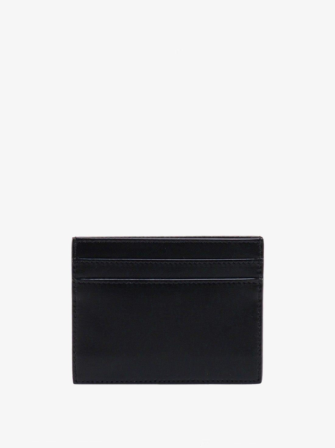 Leather card holder with frontal monogram