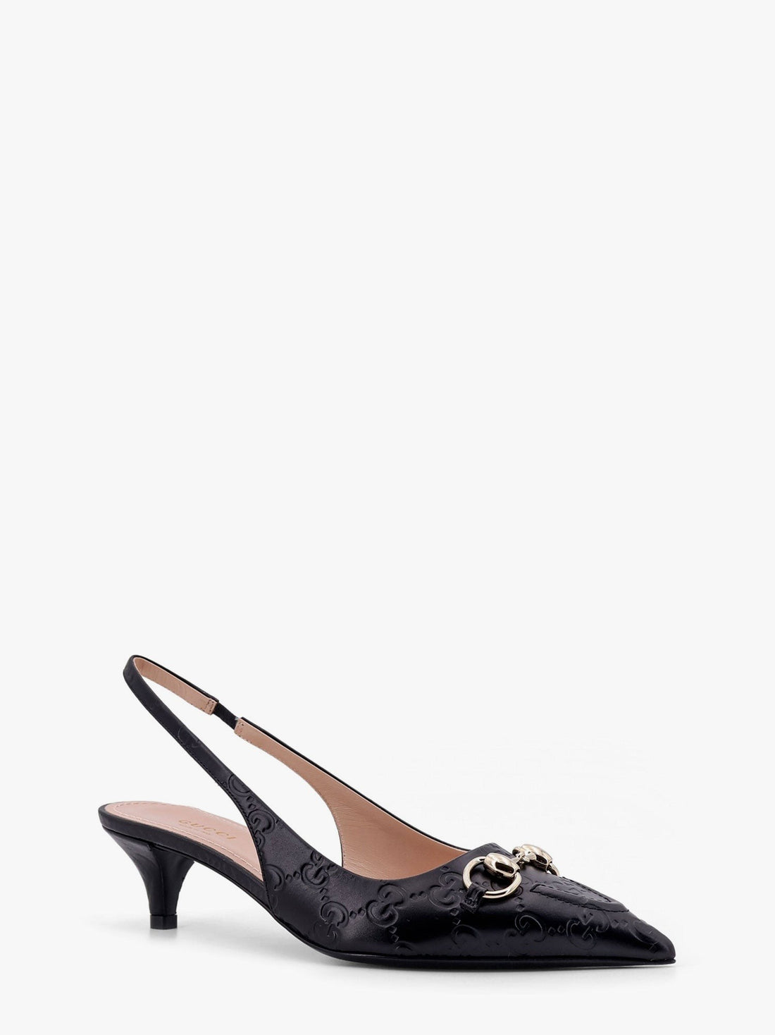 Leather dã©colletã© with iconic metal horsebit