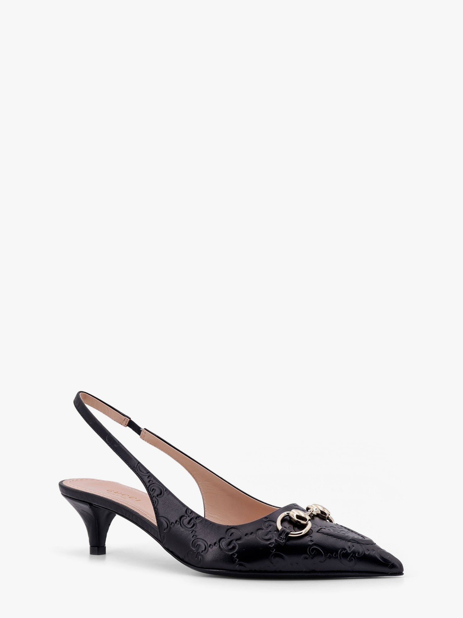 Leather dã©colletã© with iconic metal horsebit