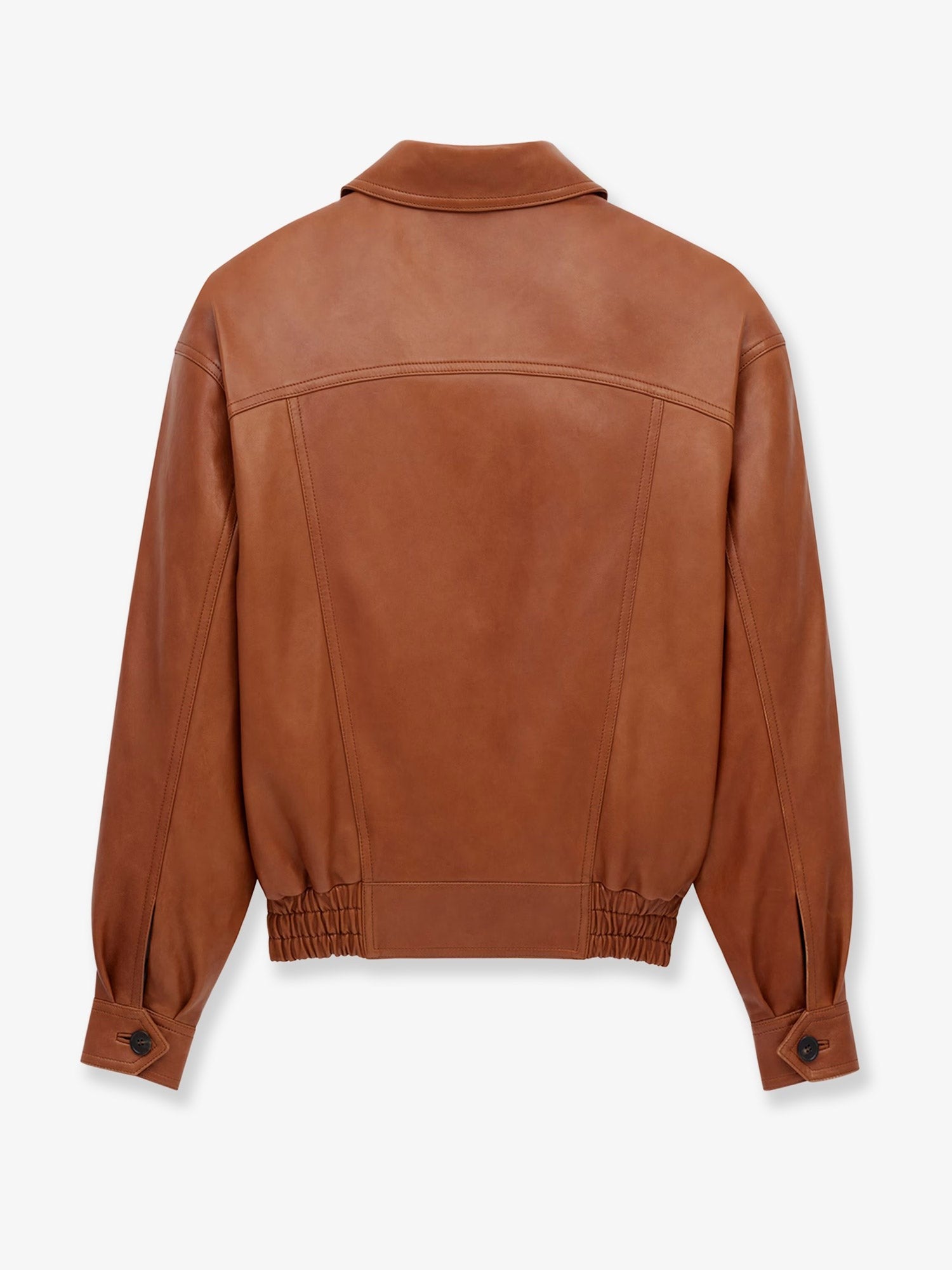 Leather jacket with maxi pockets on the front