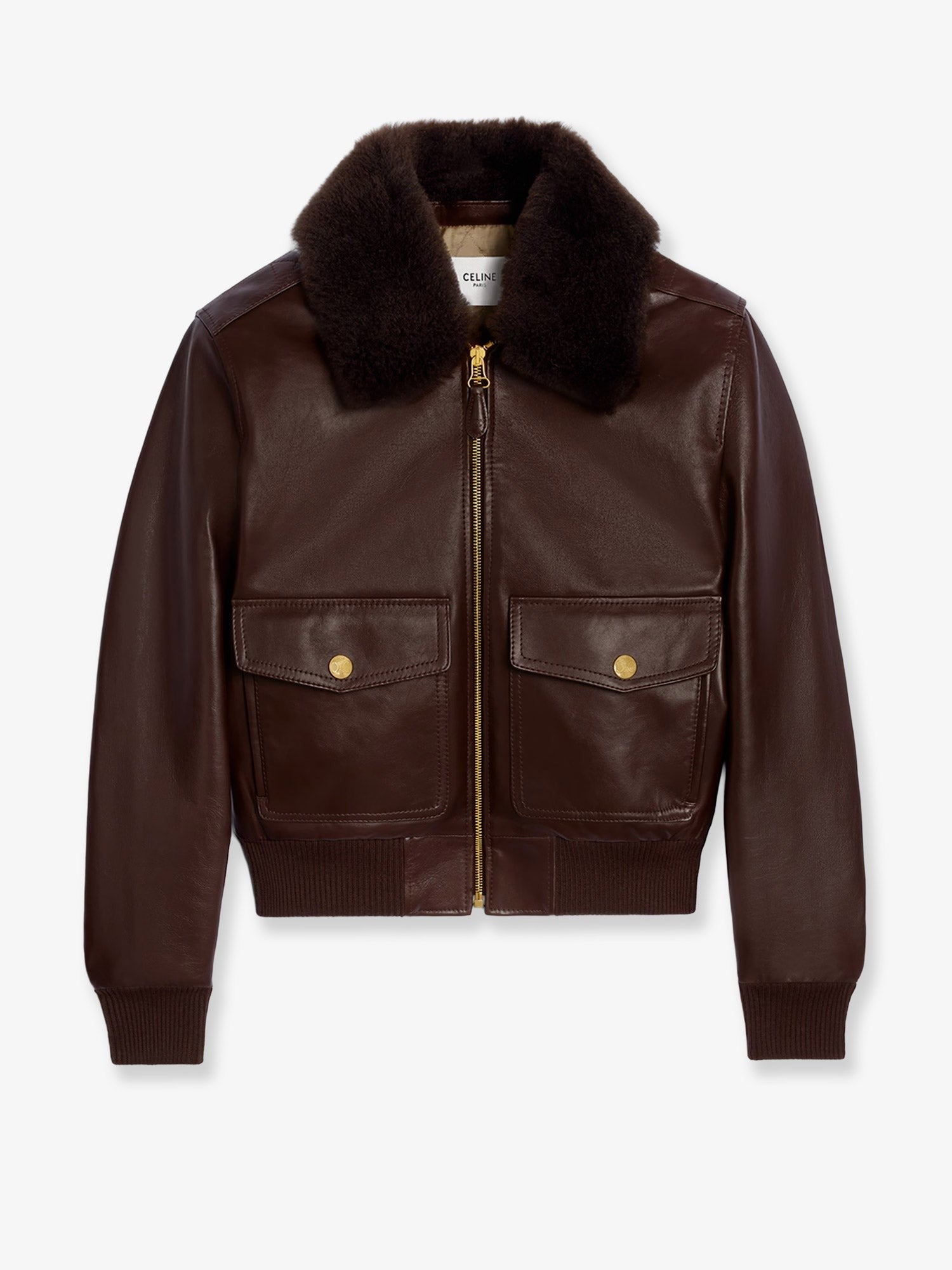 Leather jacket with removable collar