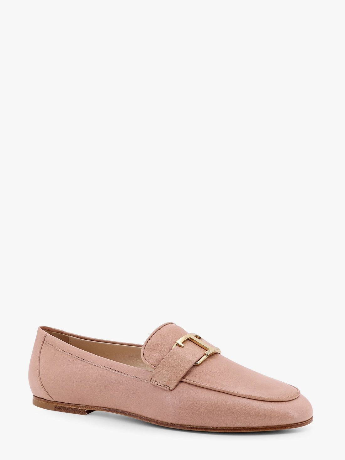 Leather loafer with metal detail