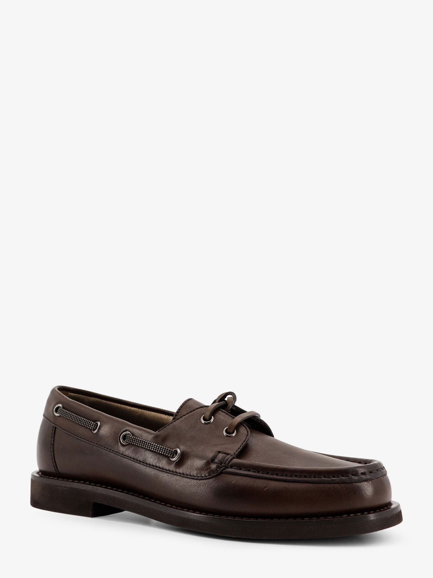 Leather loafers with Monili detail