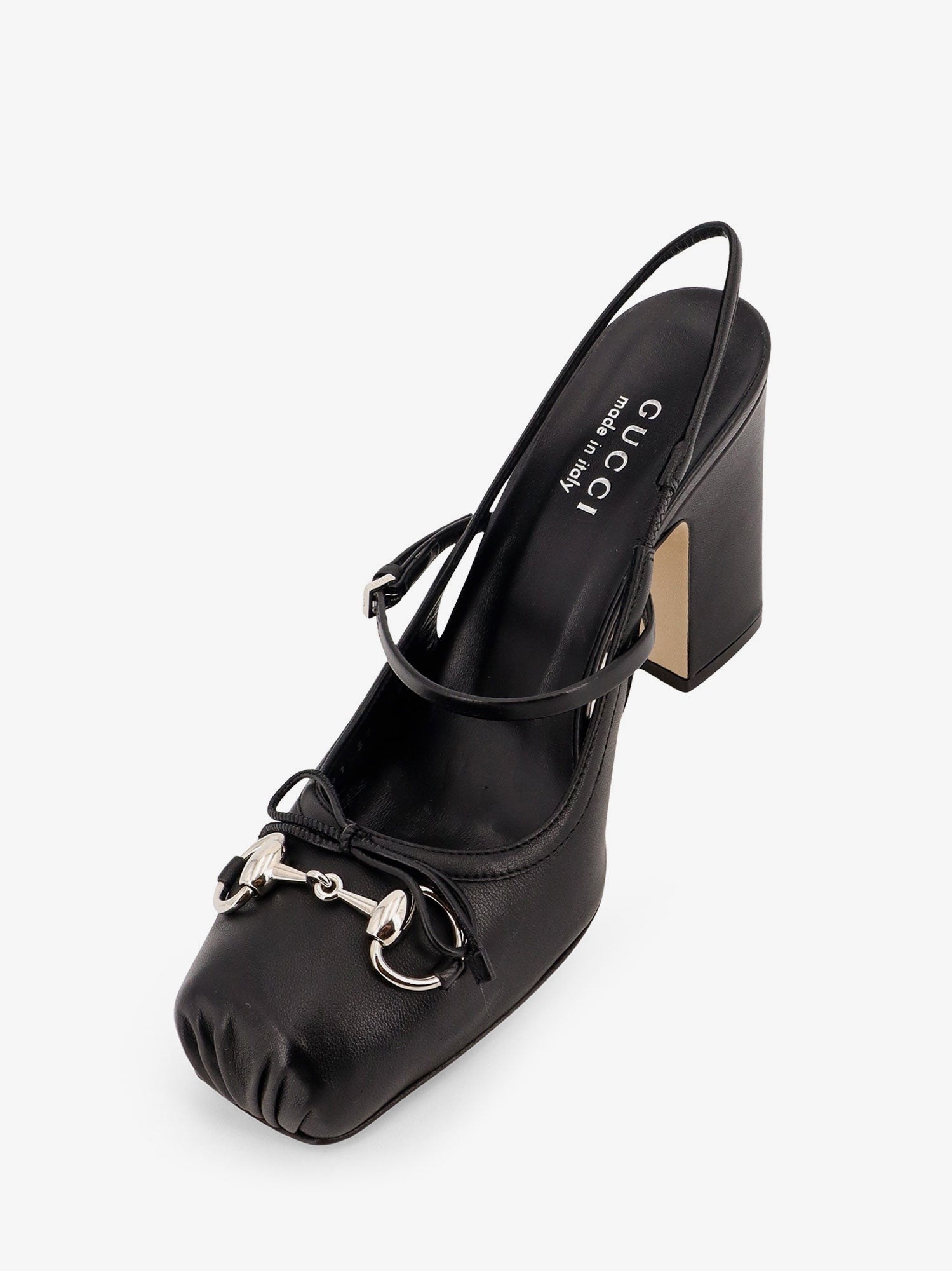 Leather pumps with metal Horsebit detail