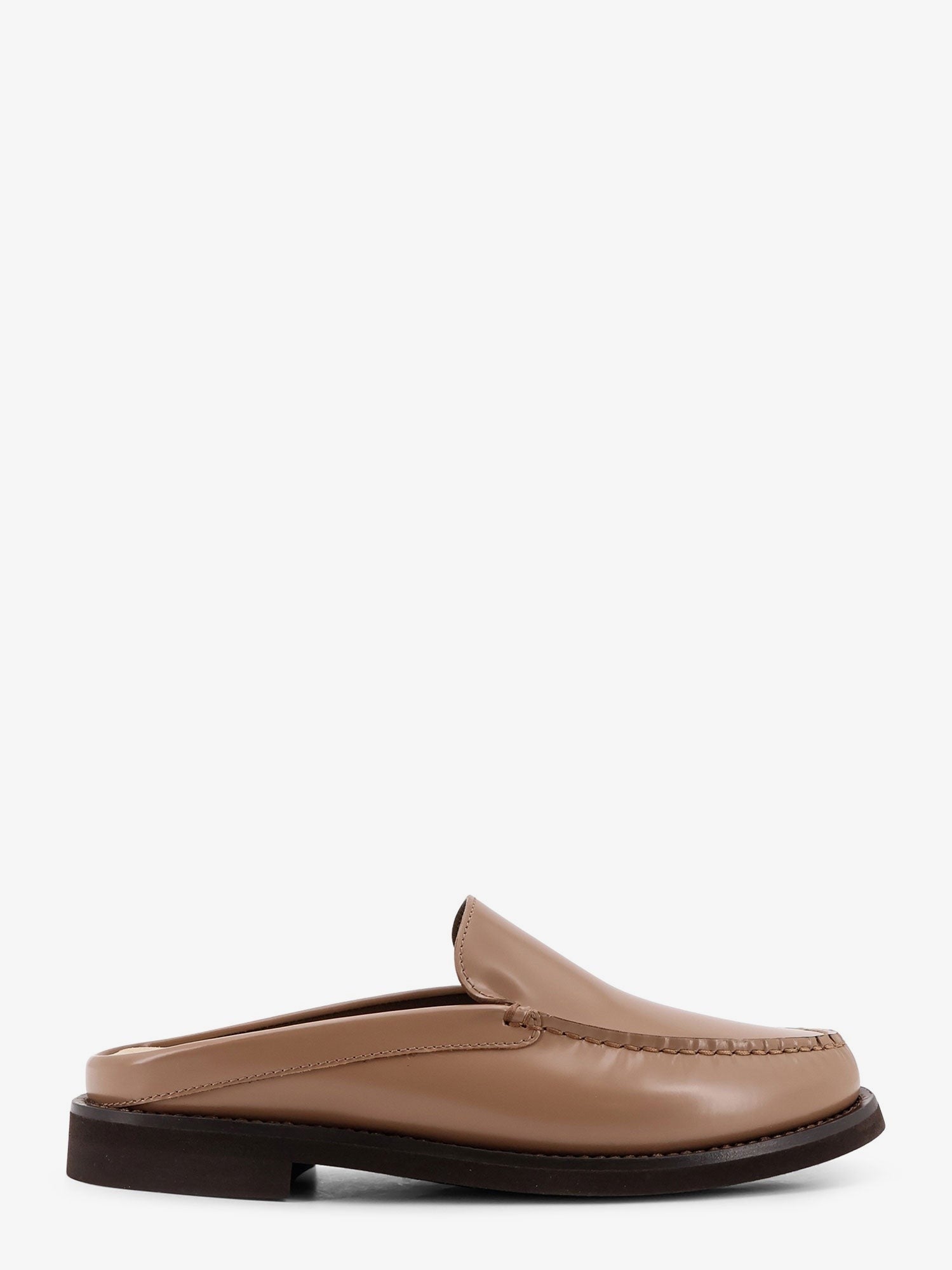 Leather sabot loafer
