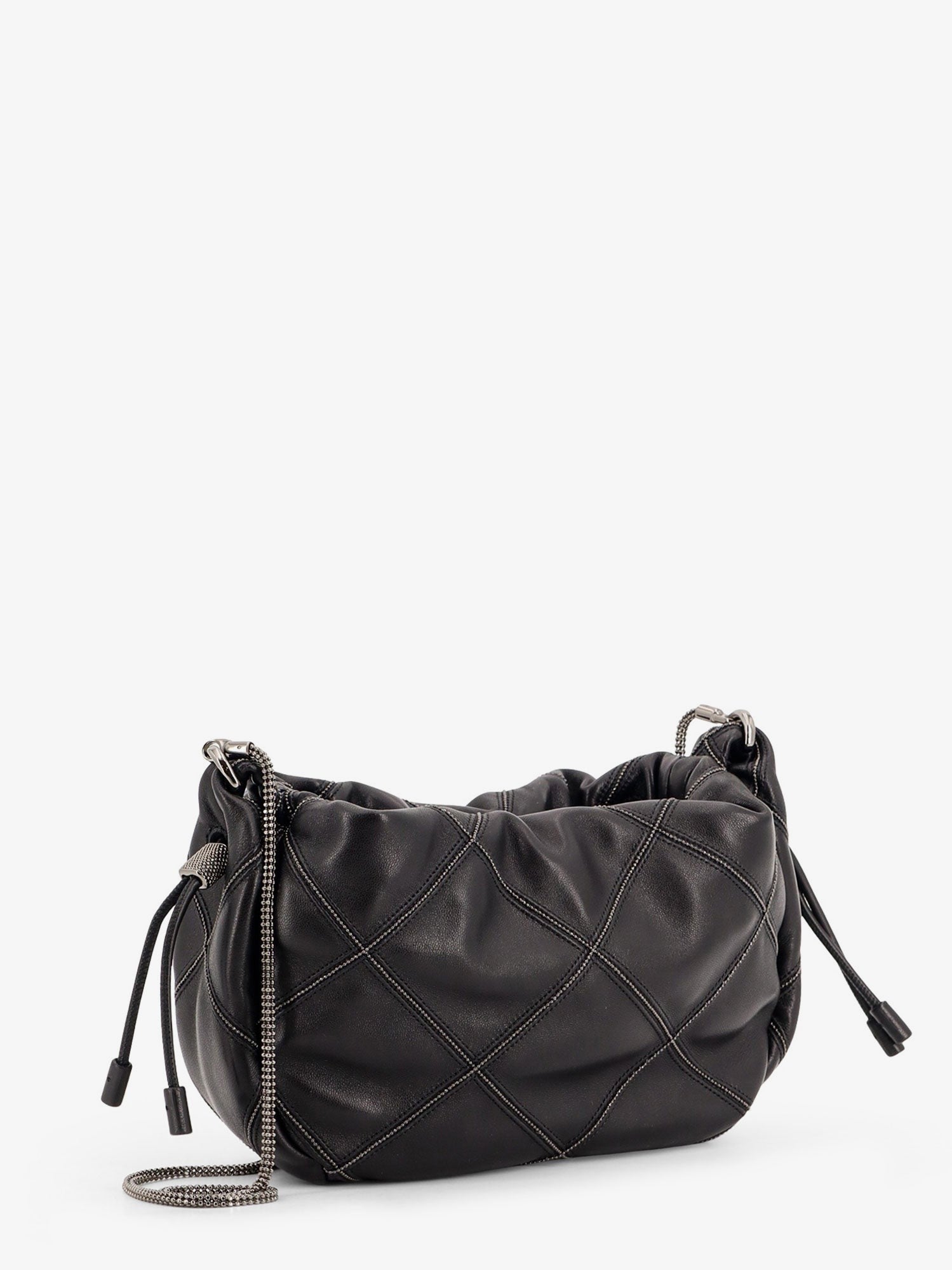 Leather shoulder bag with Monili details
