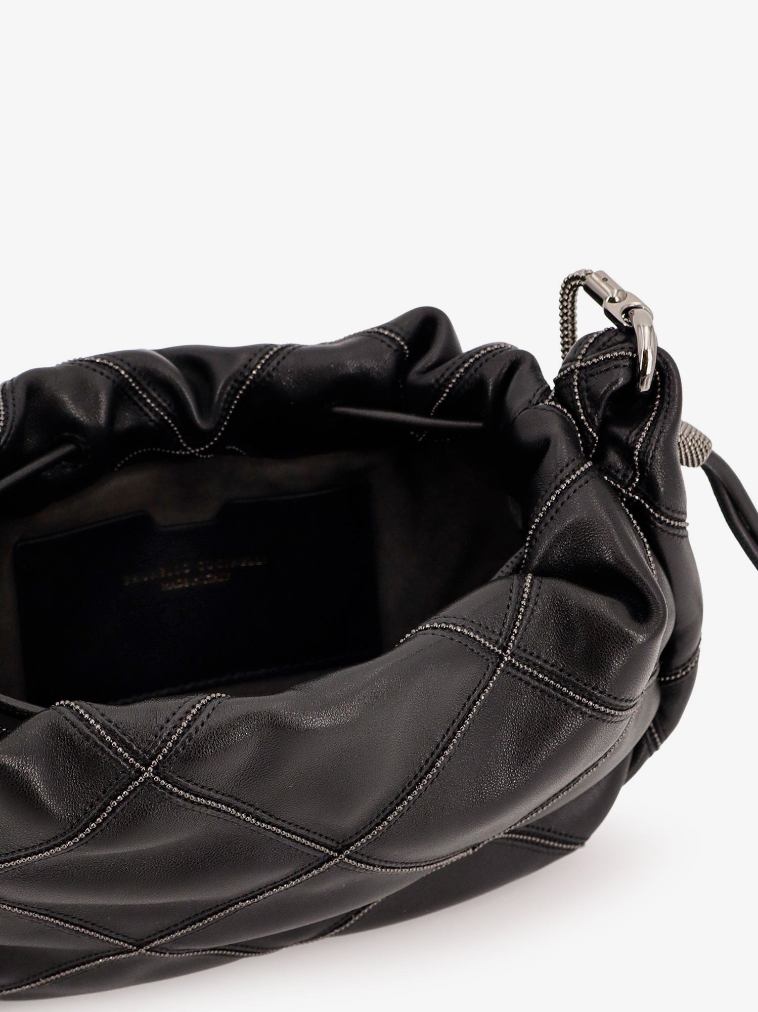 Leather shoulder bag with Monili details