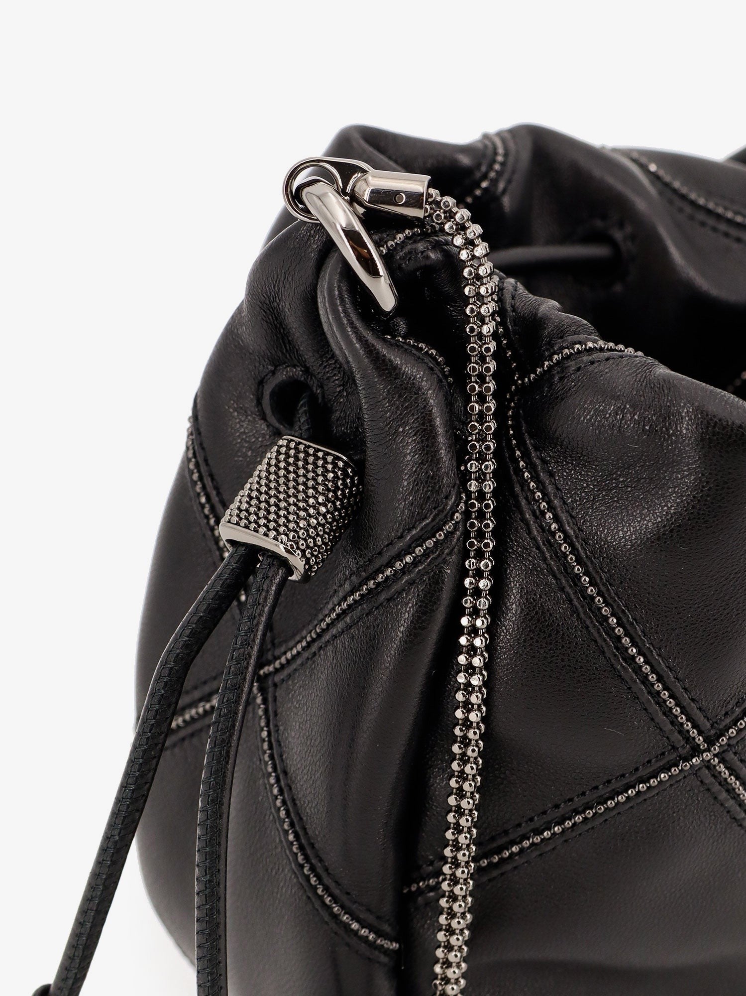 Leather shoulder bag with Monili details