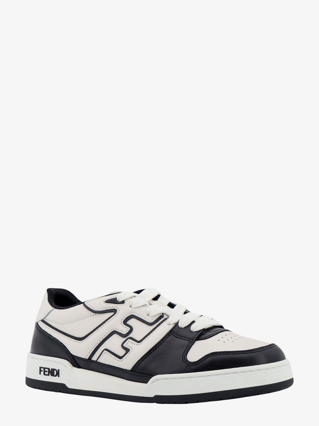 Leather sneakers with ff lateral logo