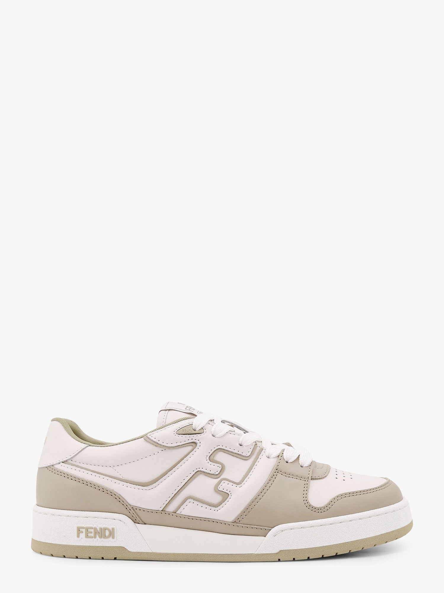 Leather sneakers with ff lateral logo