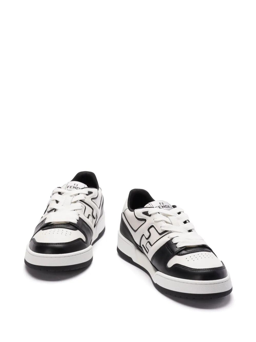 Leather sneakers with ff lateral logo