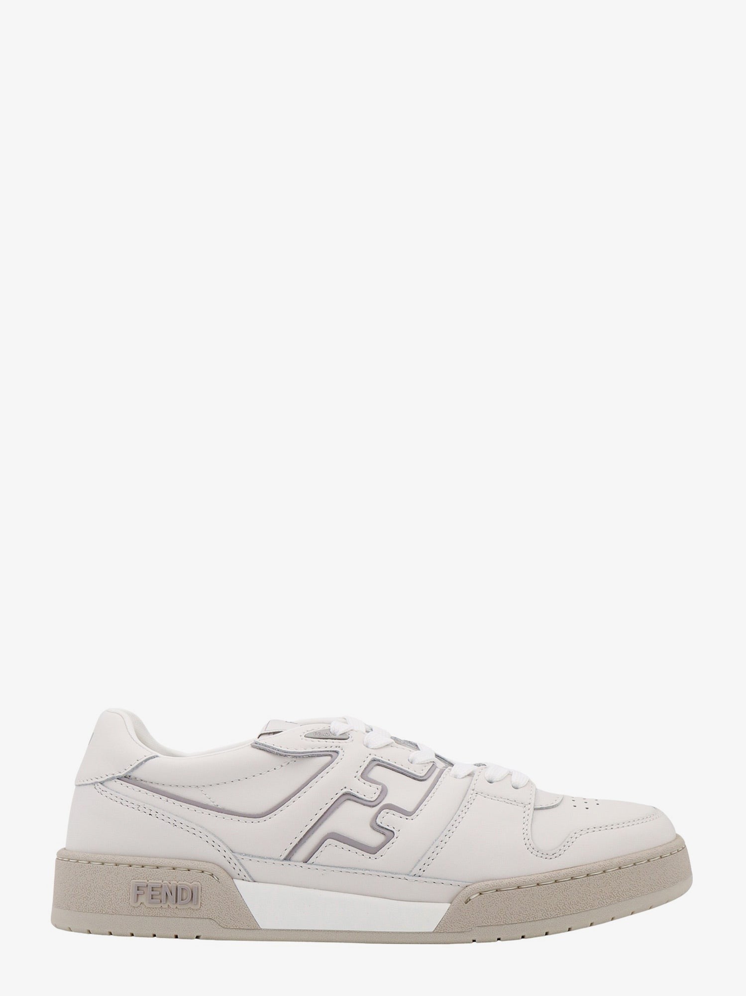 Leather sneakers with ff lateral logo