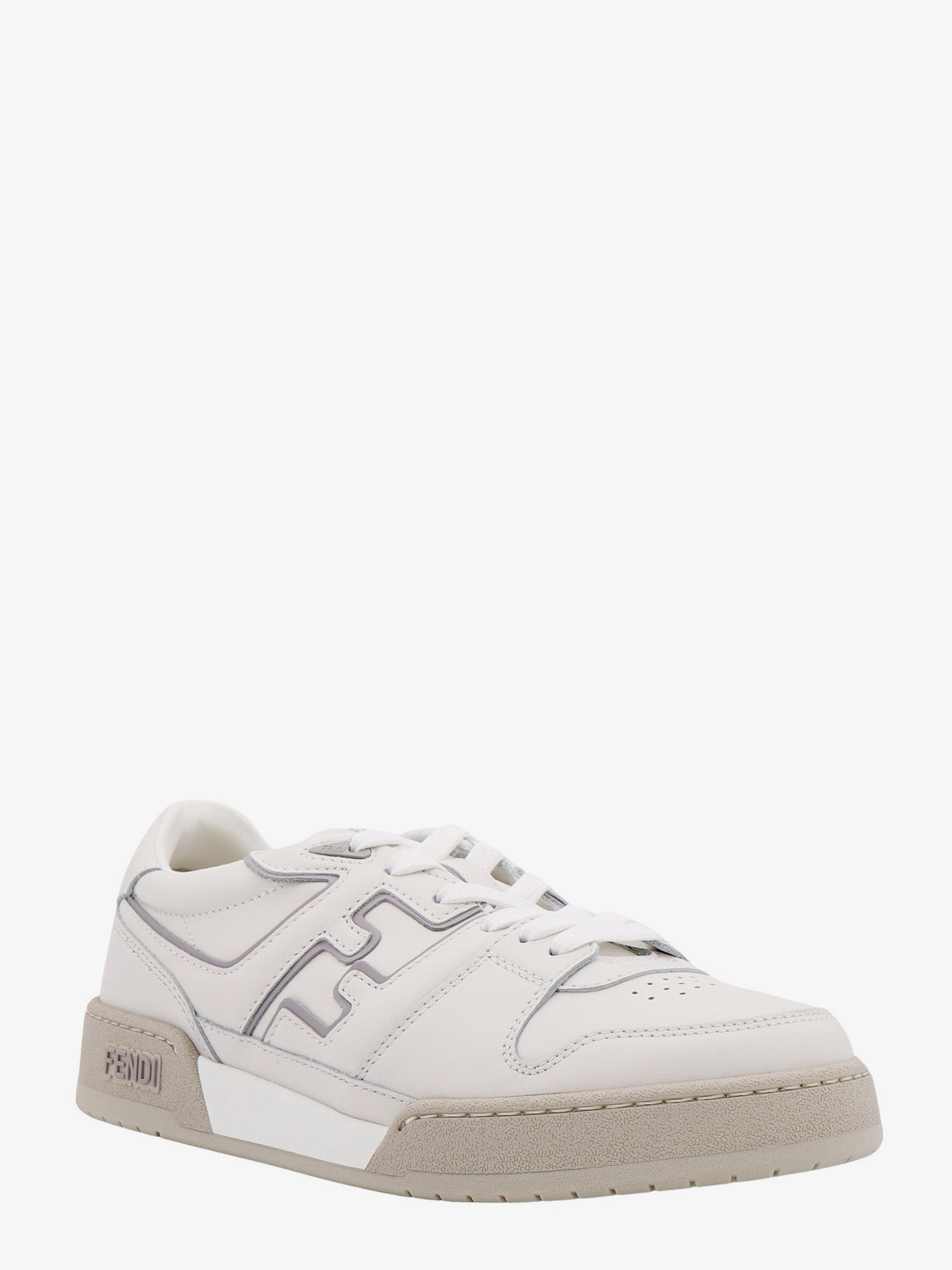 Leather sneakers with ff lateral logo