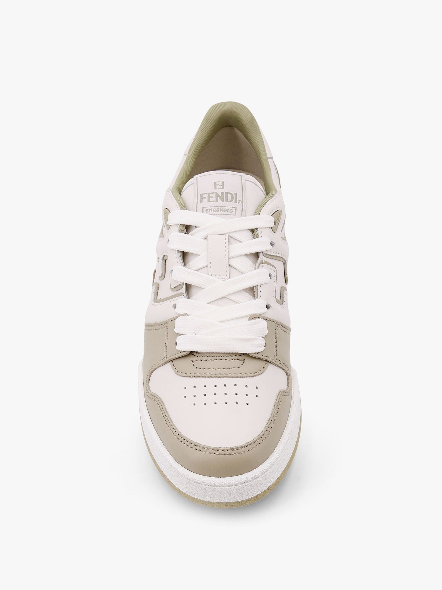 Leather sneakers with ff lateral logo