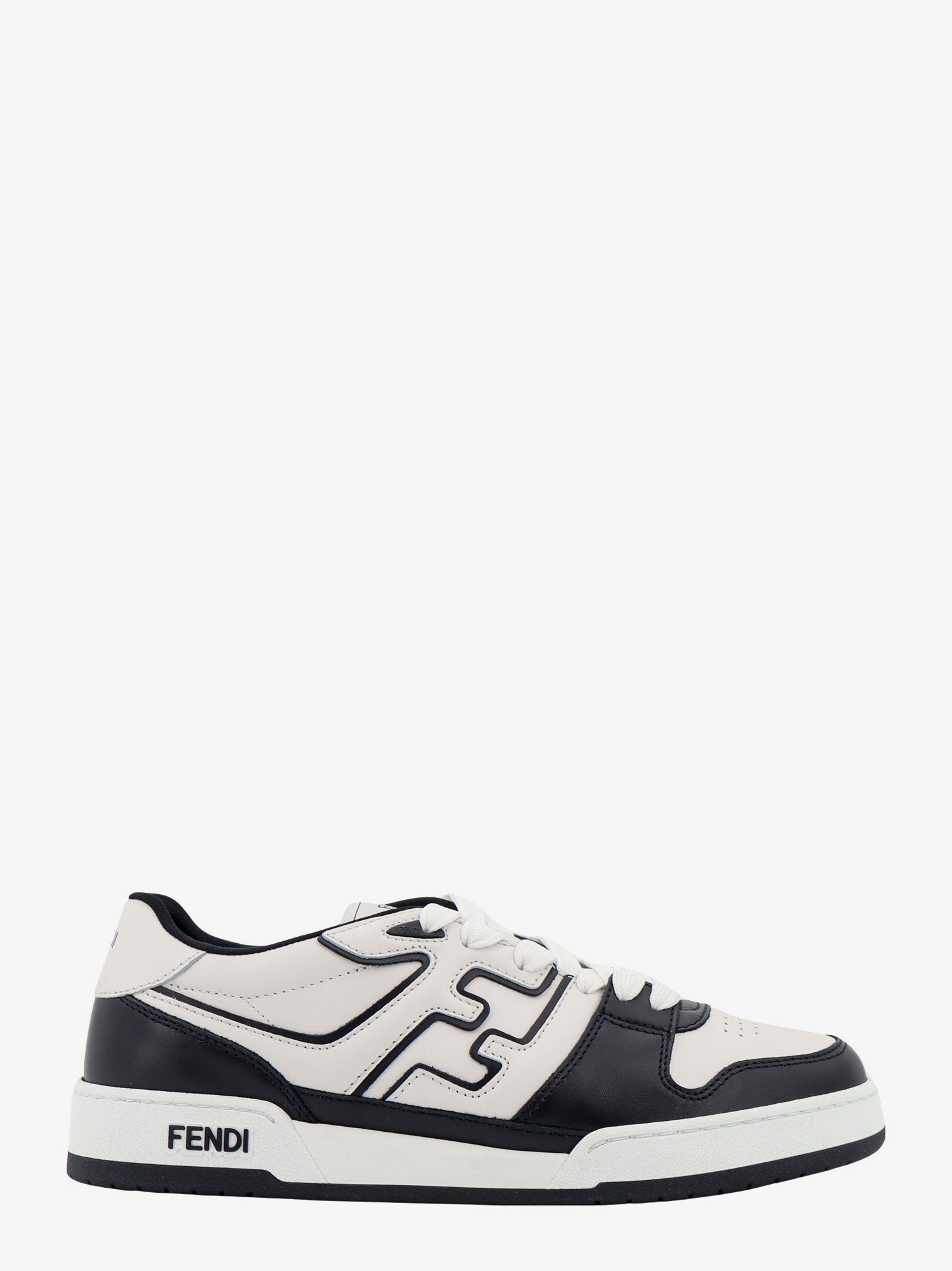 Leather sneakers with ff lateral logo