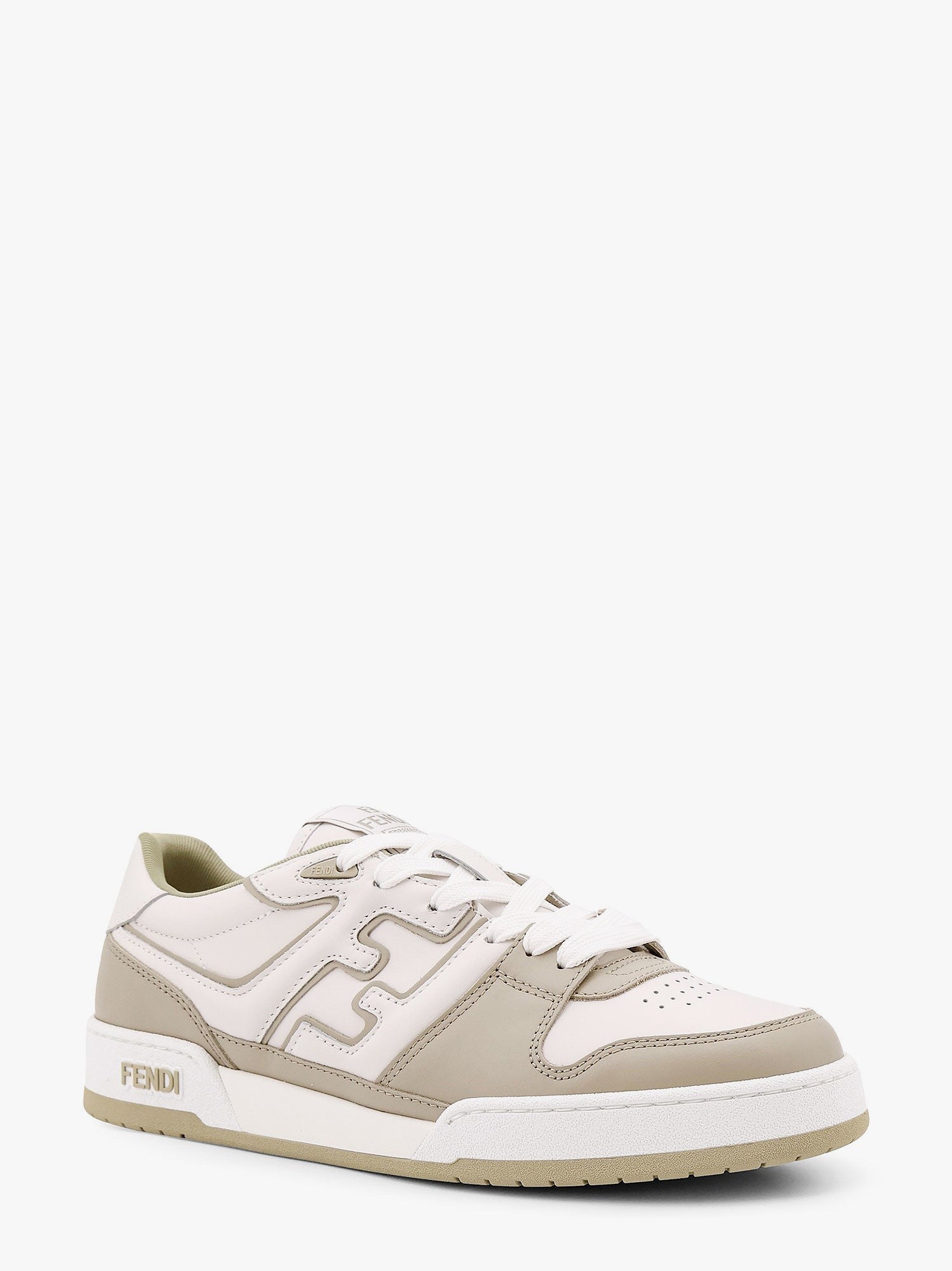 Leather sneakers with ff lateral logo