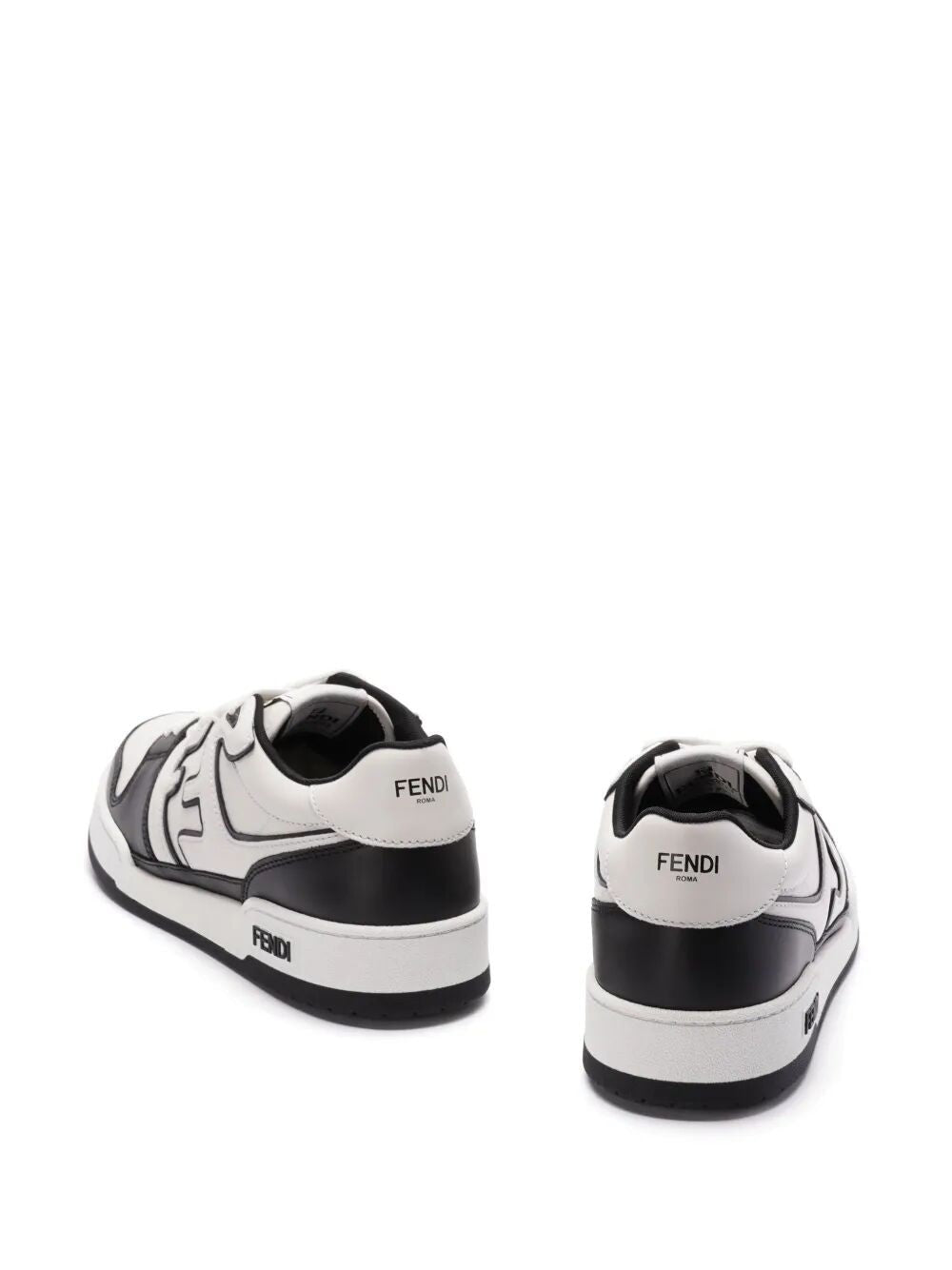 Leather sneakers with ff lateral logo