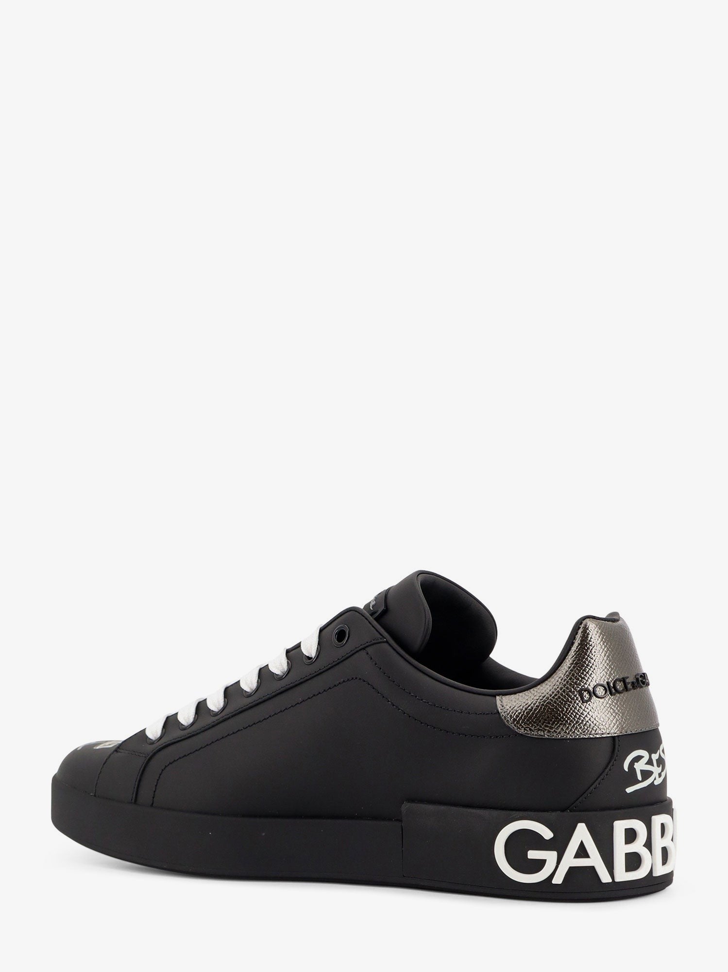 Leather sneakers with iconic prints