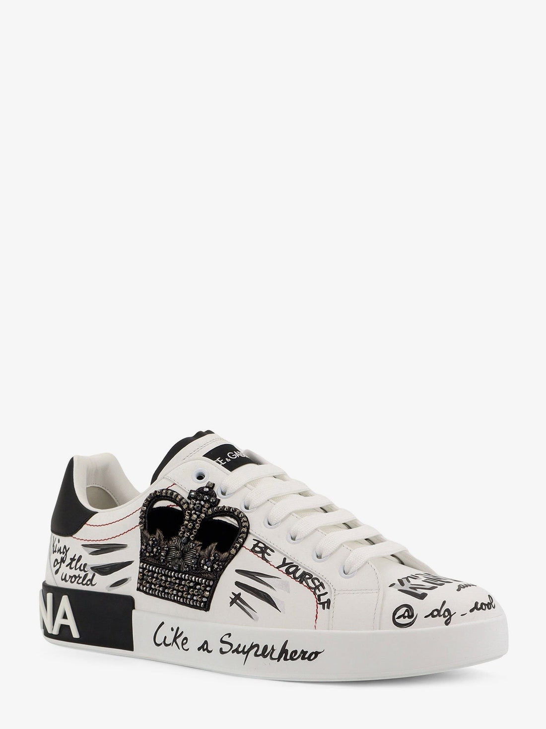 Leather sneakers with iconic prints