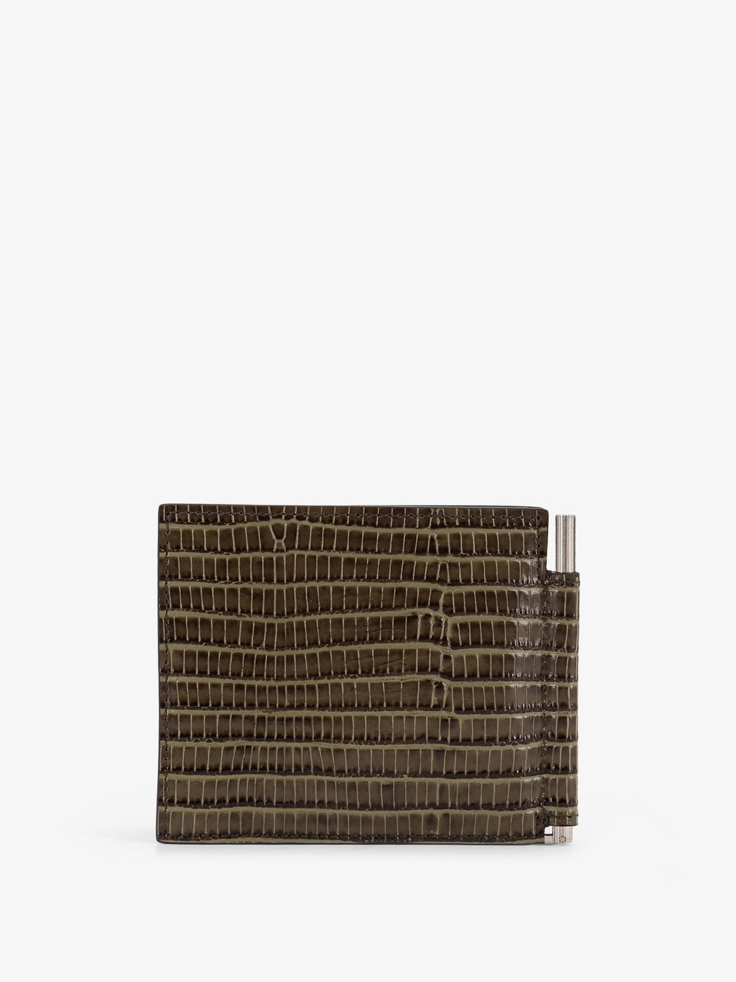 Leather wallet with croco effect