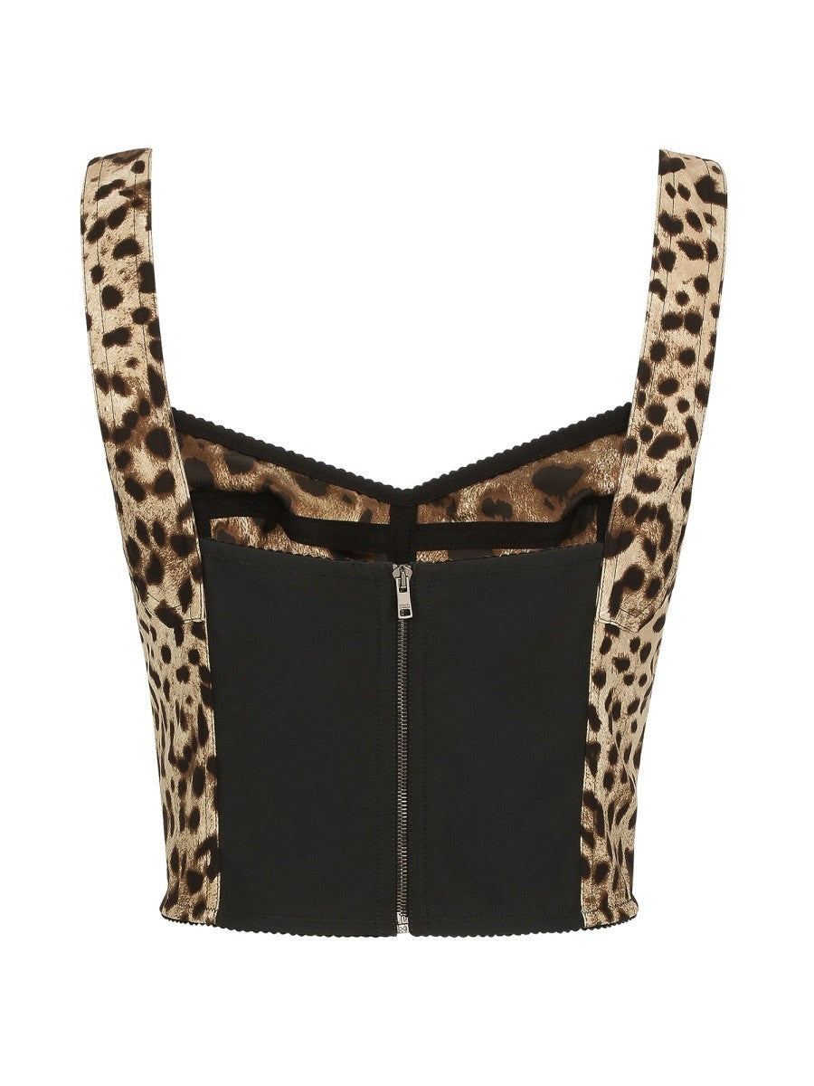 LEOPARD PRINT CHARMEUSE BUSTIER