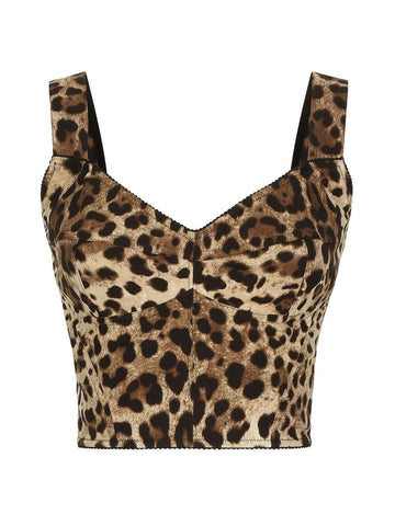 LEOPARD PRINT CHARMEUSE BUSTIER