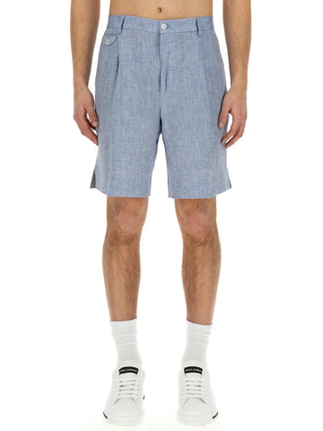 LINEN BERMUDA SHORTS
