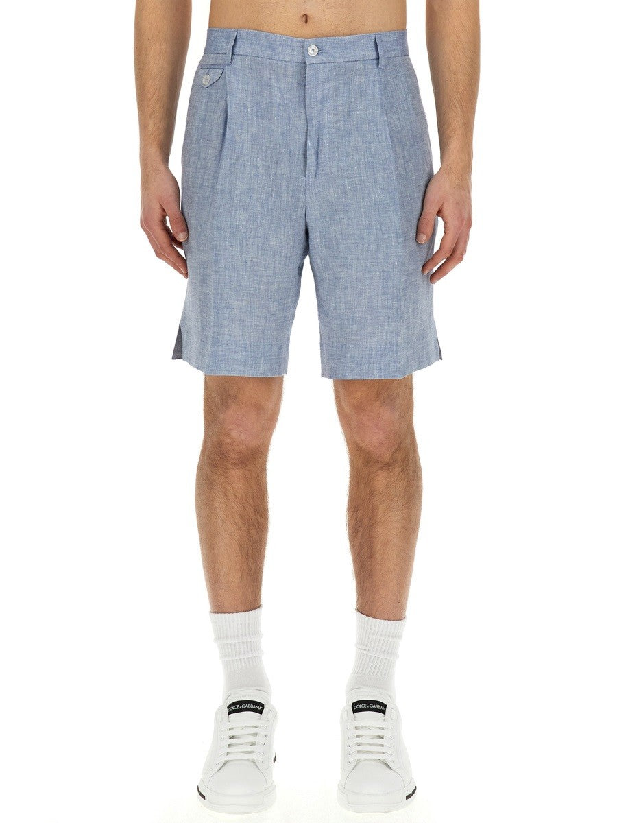 LINEN BERMUDA SHORTS
