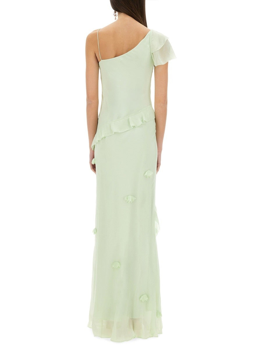 LONG DRESS WITH FLORAL APPLIQUÉS