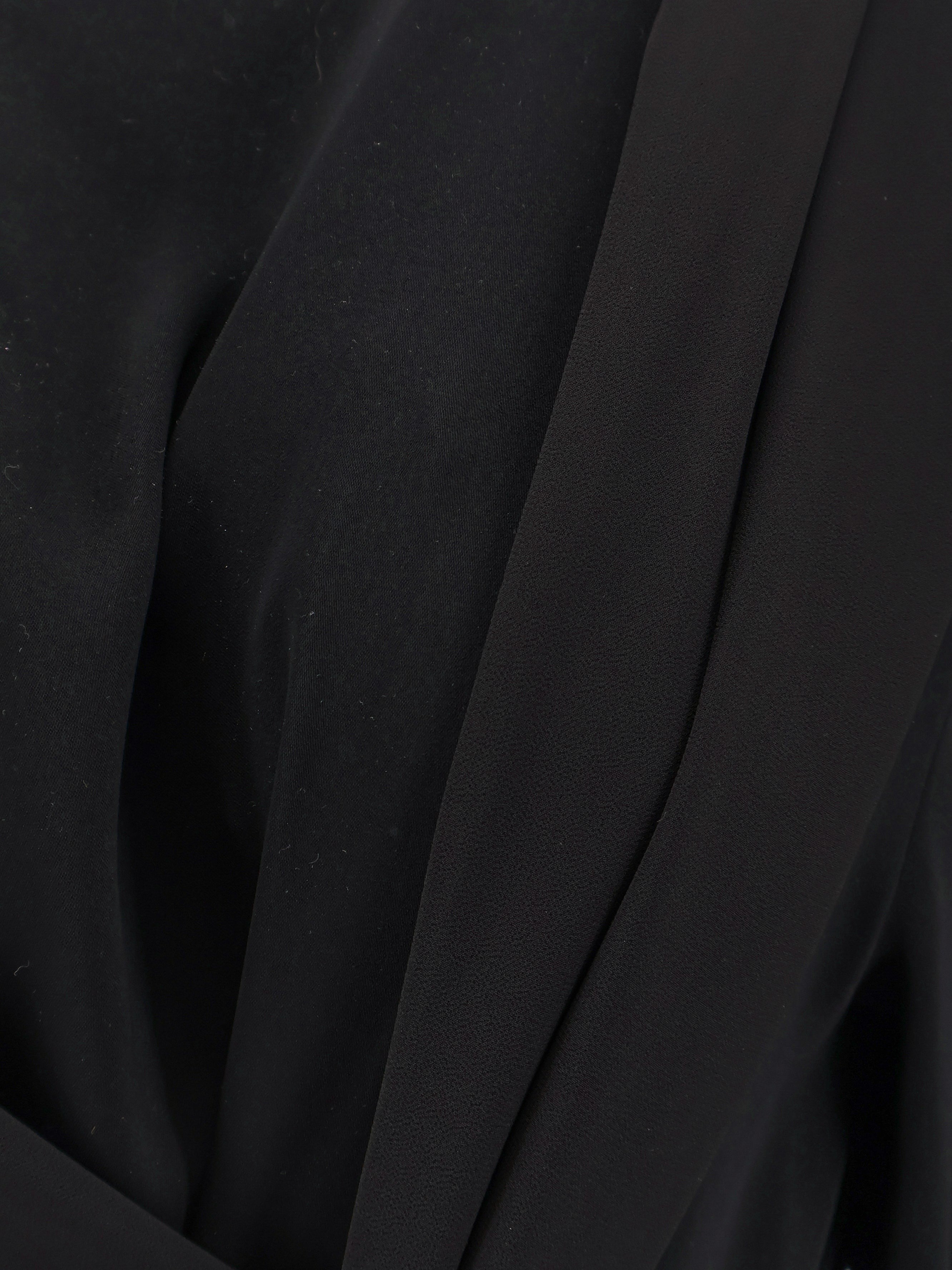 Long jersey dress with satin inserts