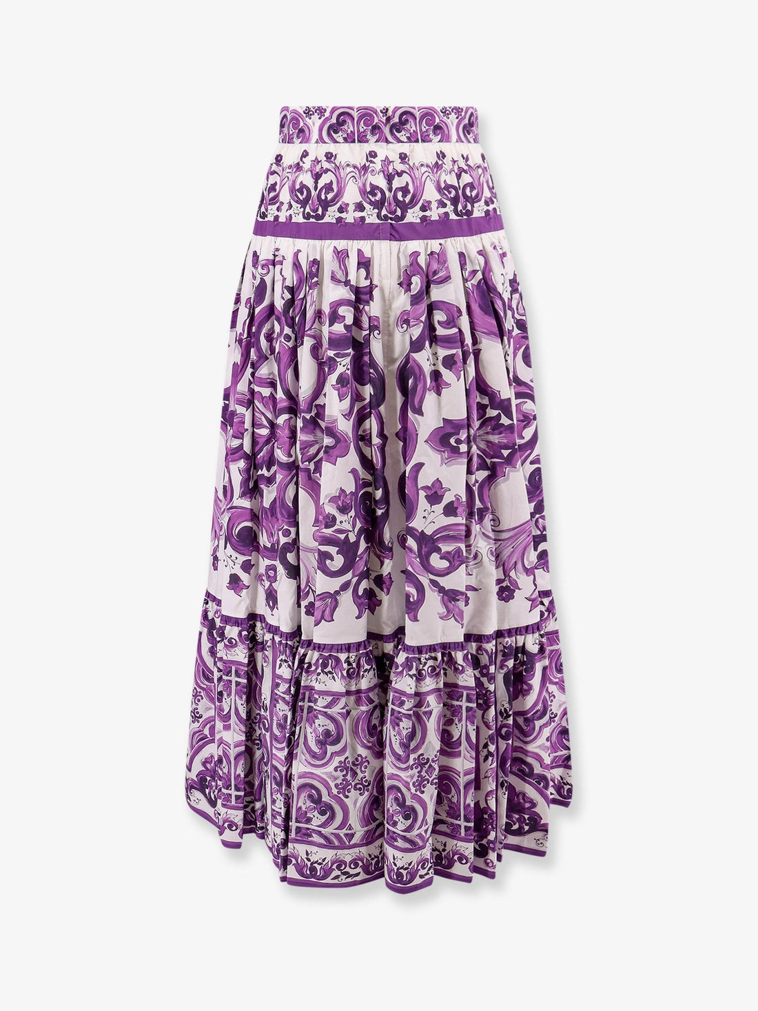 Long skirt with Maiolica print