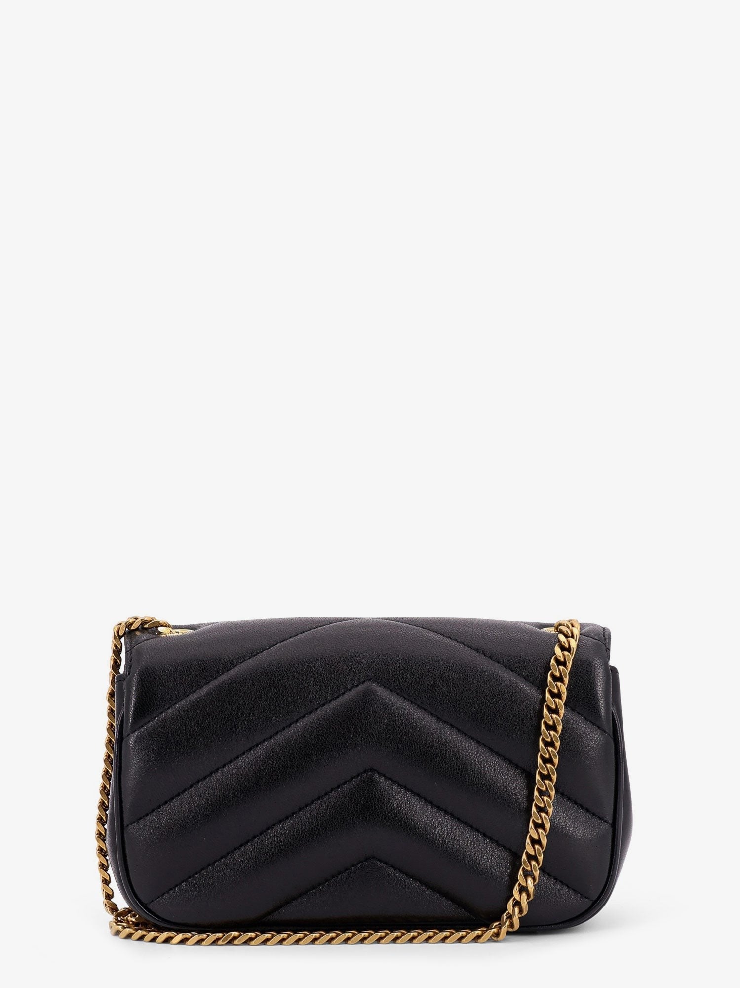 Loulou Mini leather shoulder bag with Chevron stitchings