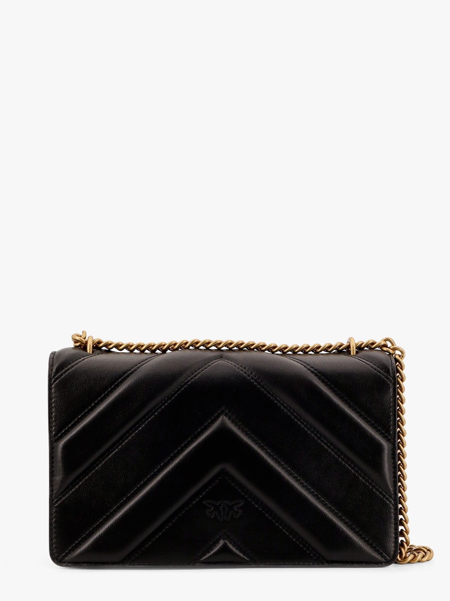 Love one classic matelassé leather shoulder bag with love birds buckle