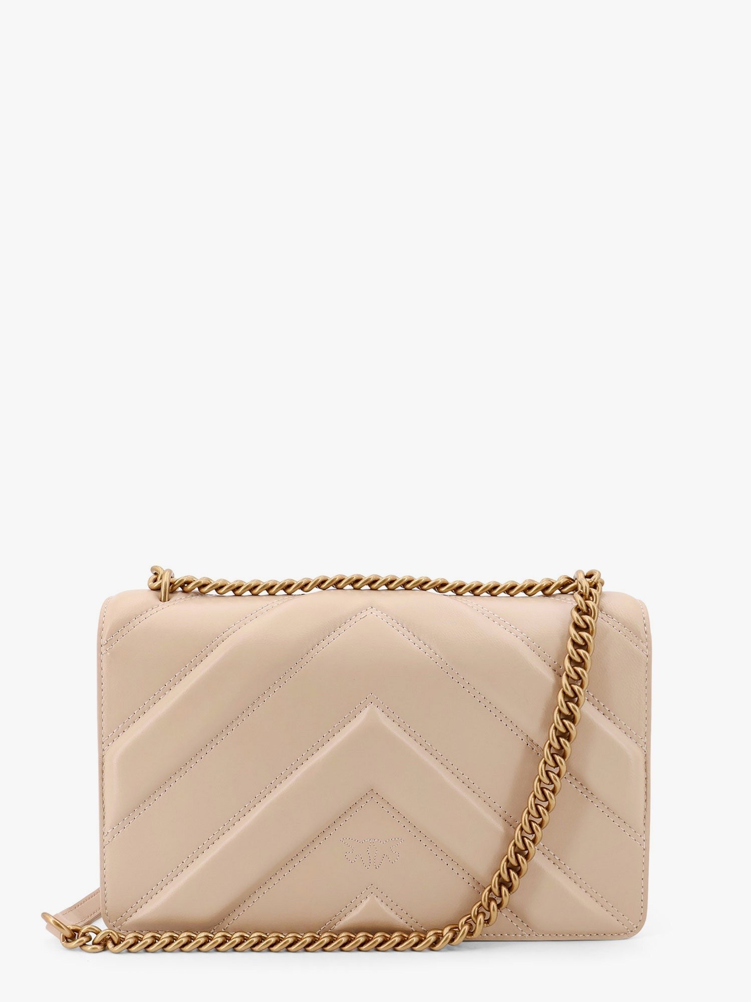 Love one classic matelassé leather shoulder bag with love birds buckle