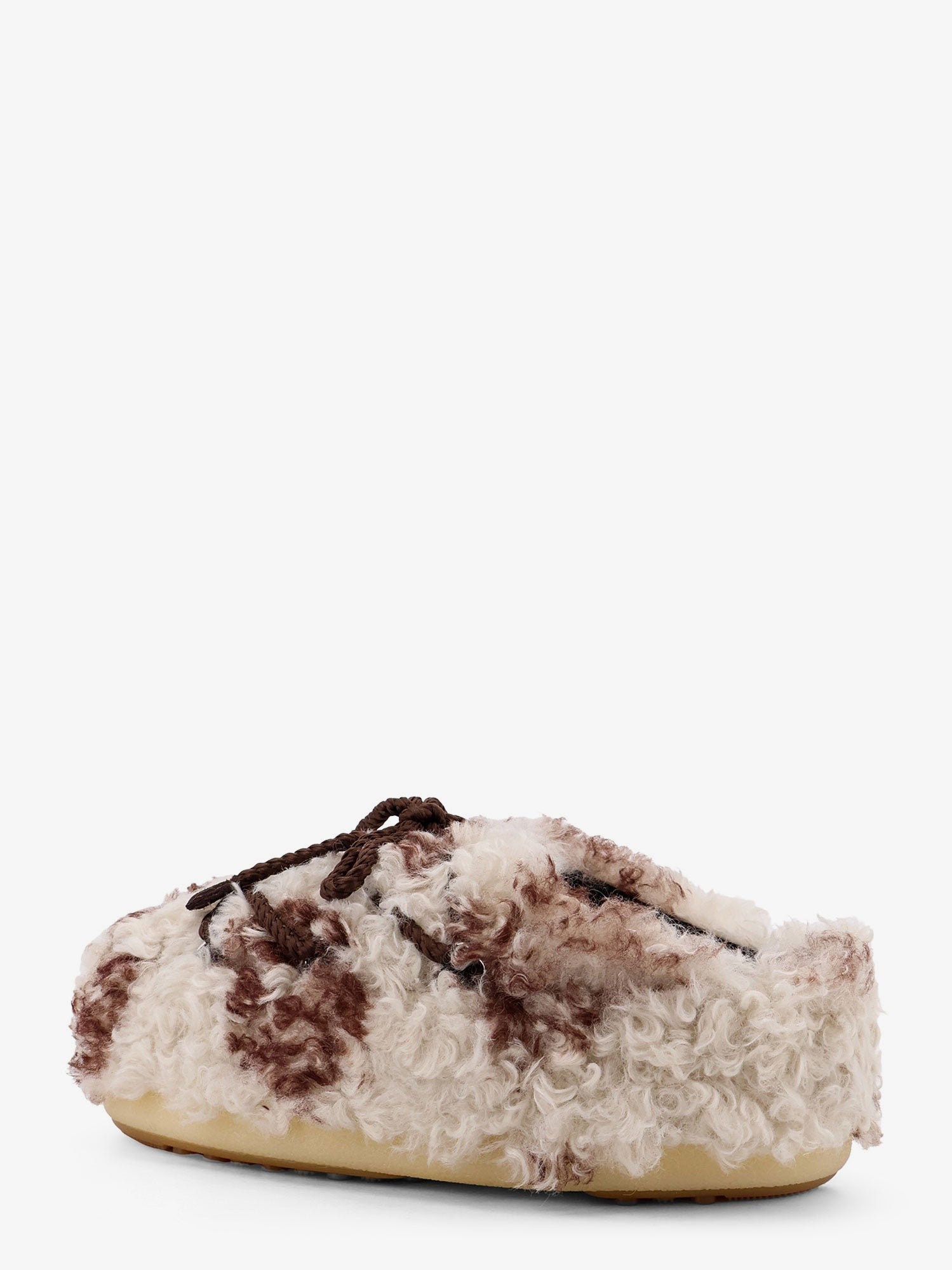 Low faux fur sandals