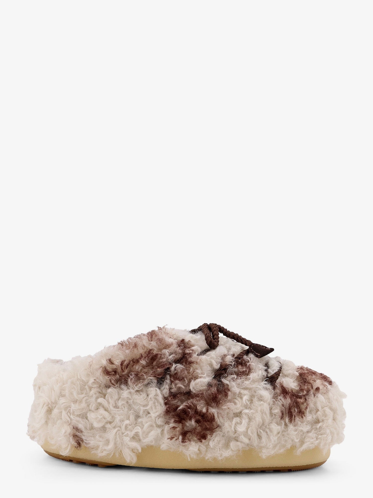 Low faux fur sandals