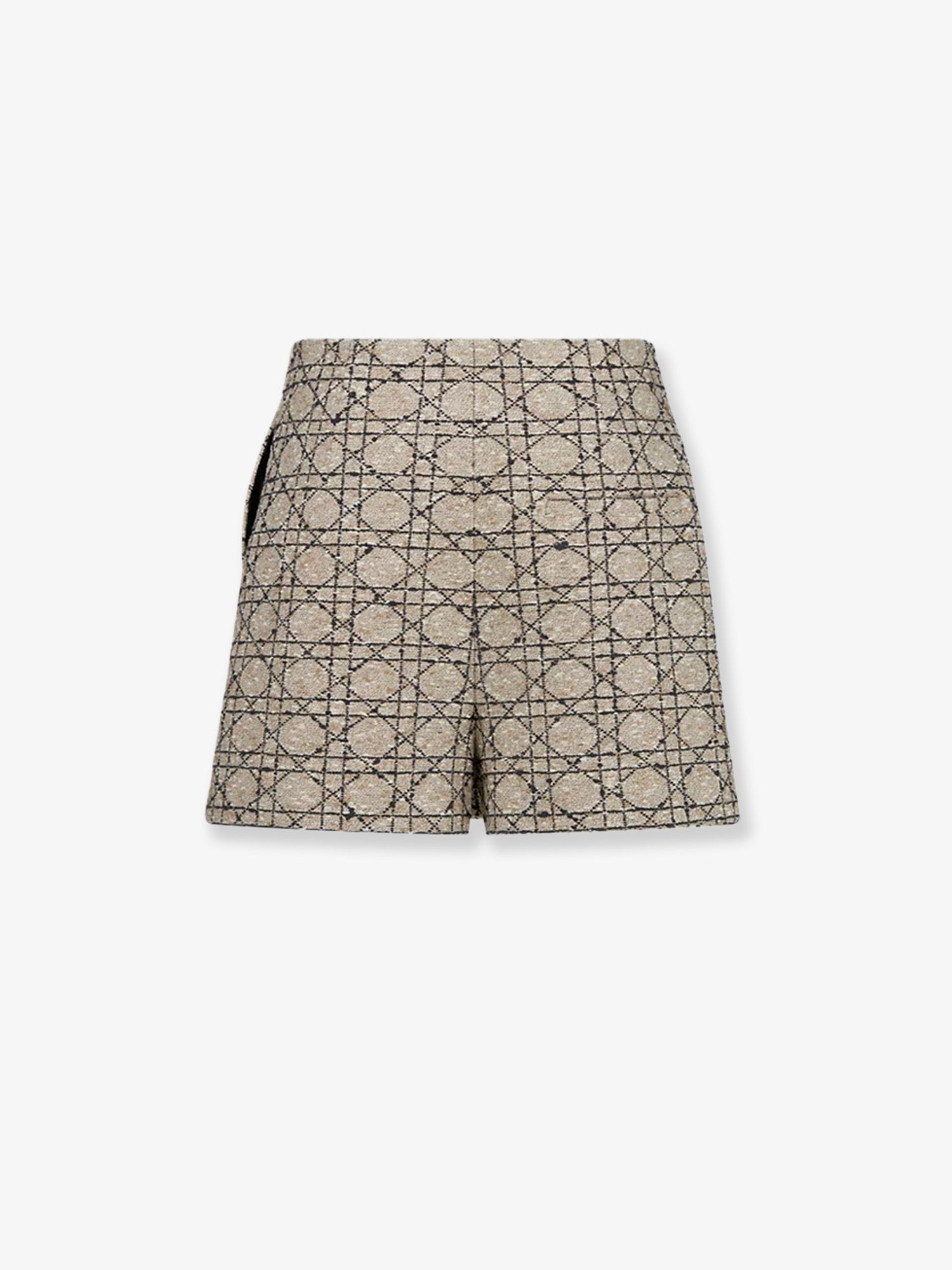 Macrocannage cotton blend tweed shorts