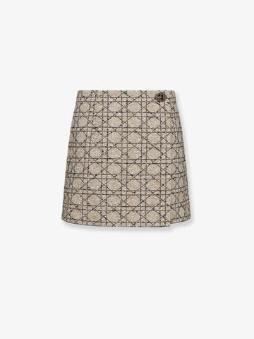 Macrocannage cotton blend tweed shorts