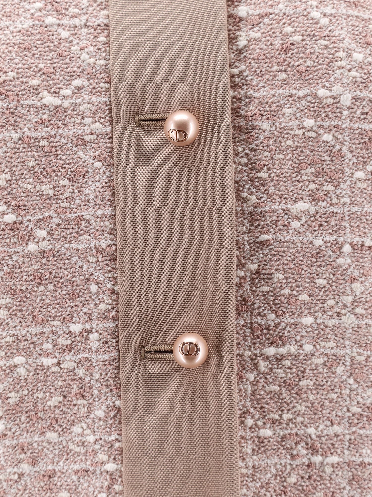 Macrocannage short sleeve cotton blend tweed blazer