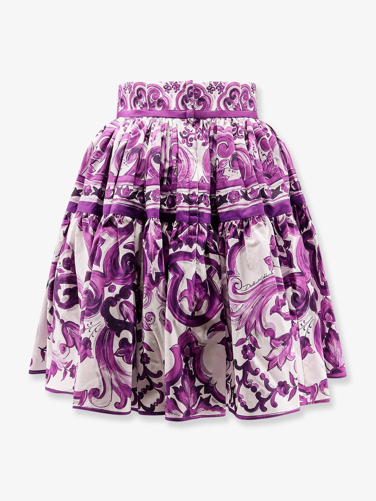 Maiolica cotton skirt with ruffles
