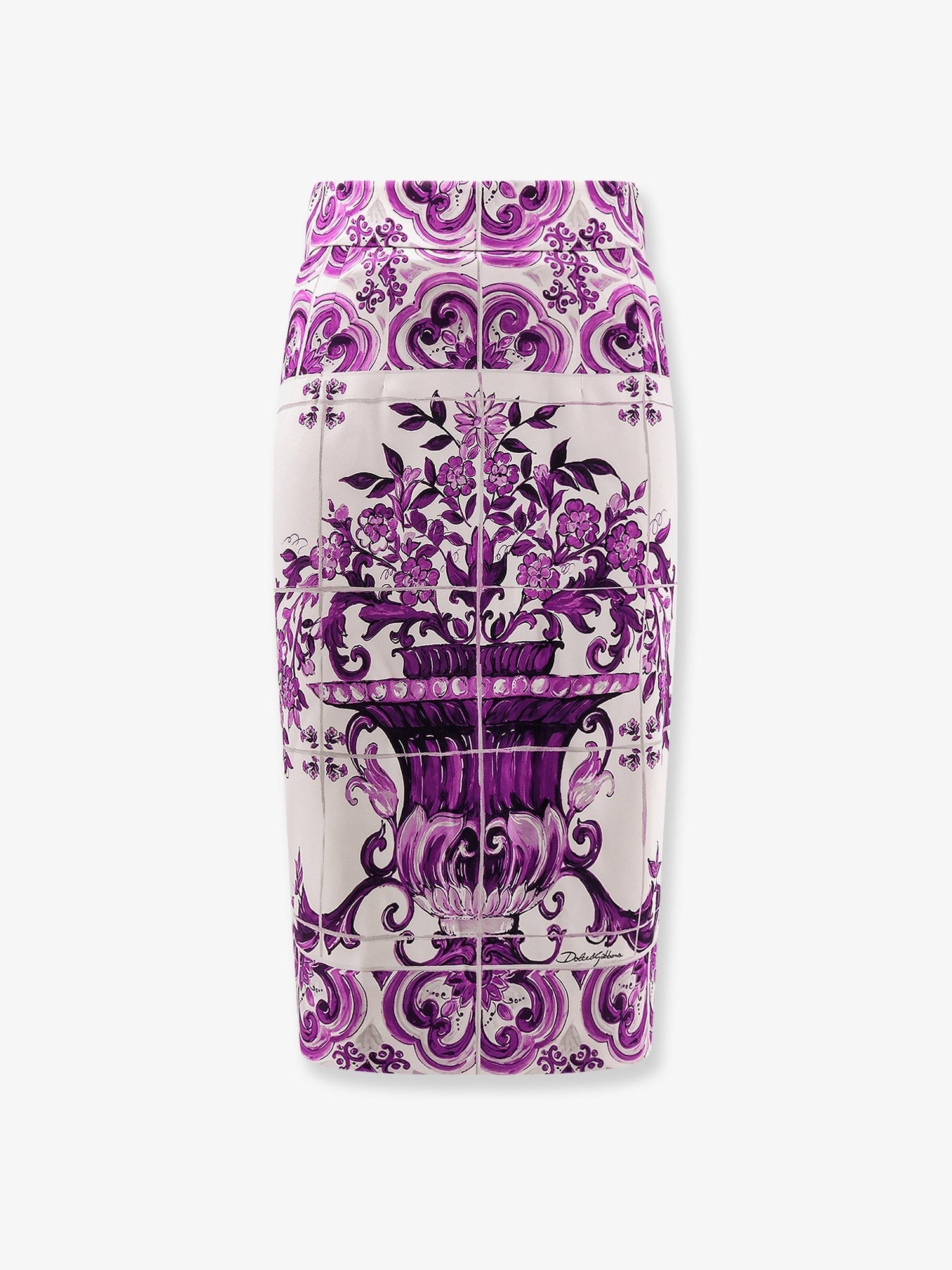 Maiolica silk pencil skirt