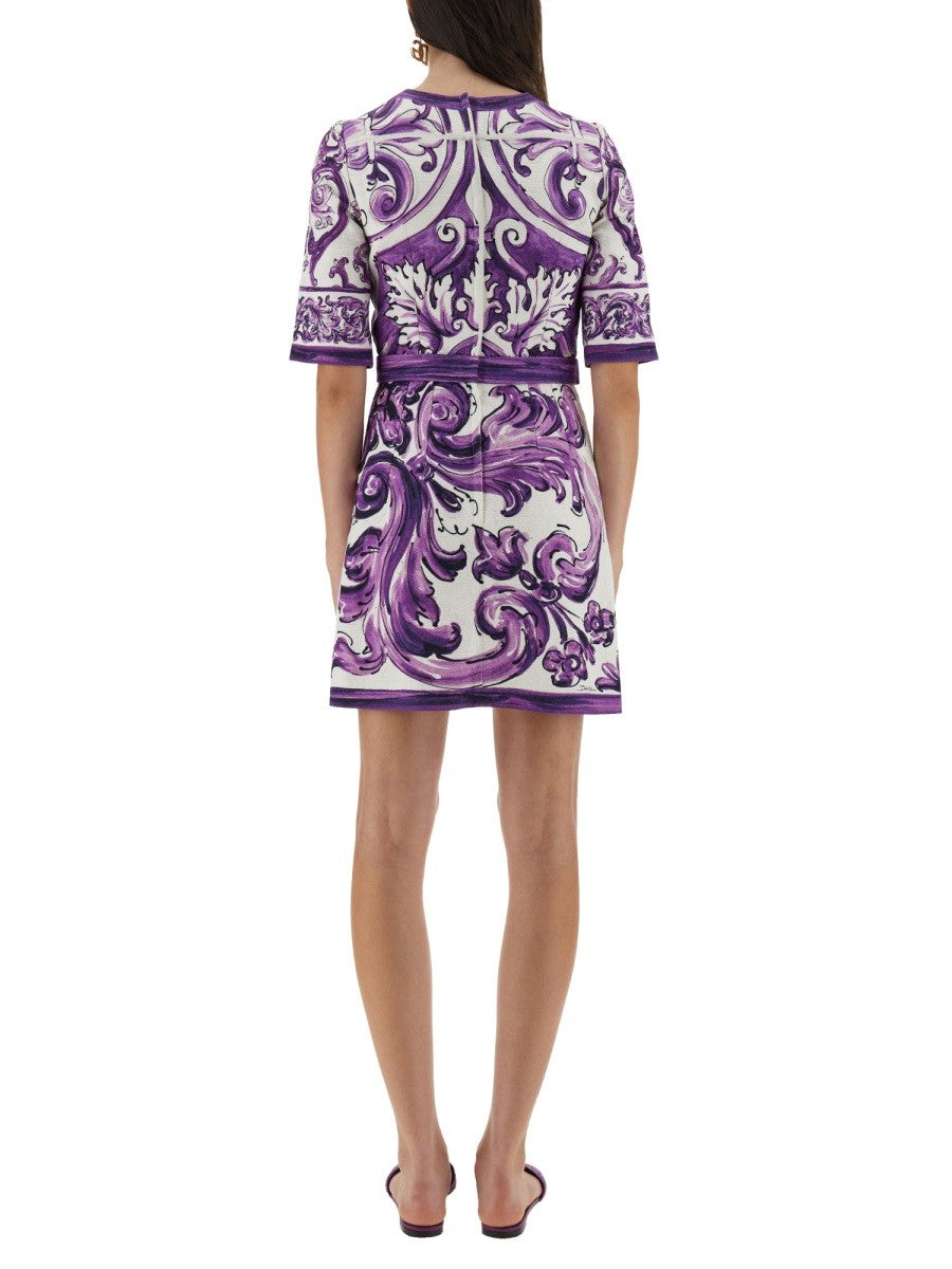 MAJOLICA PRINT MINI DRESS